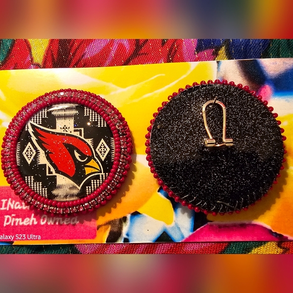 Native American Beaded Powwow Earrings. Team Earrings. - Picture 3 of 3